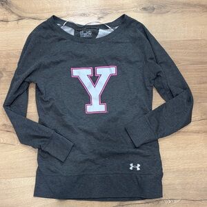 Under Armour Dark Gray Sweatshirt with Pink Y Logo